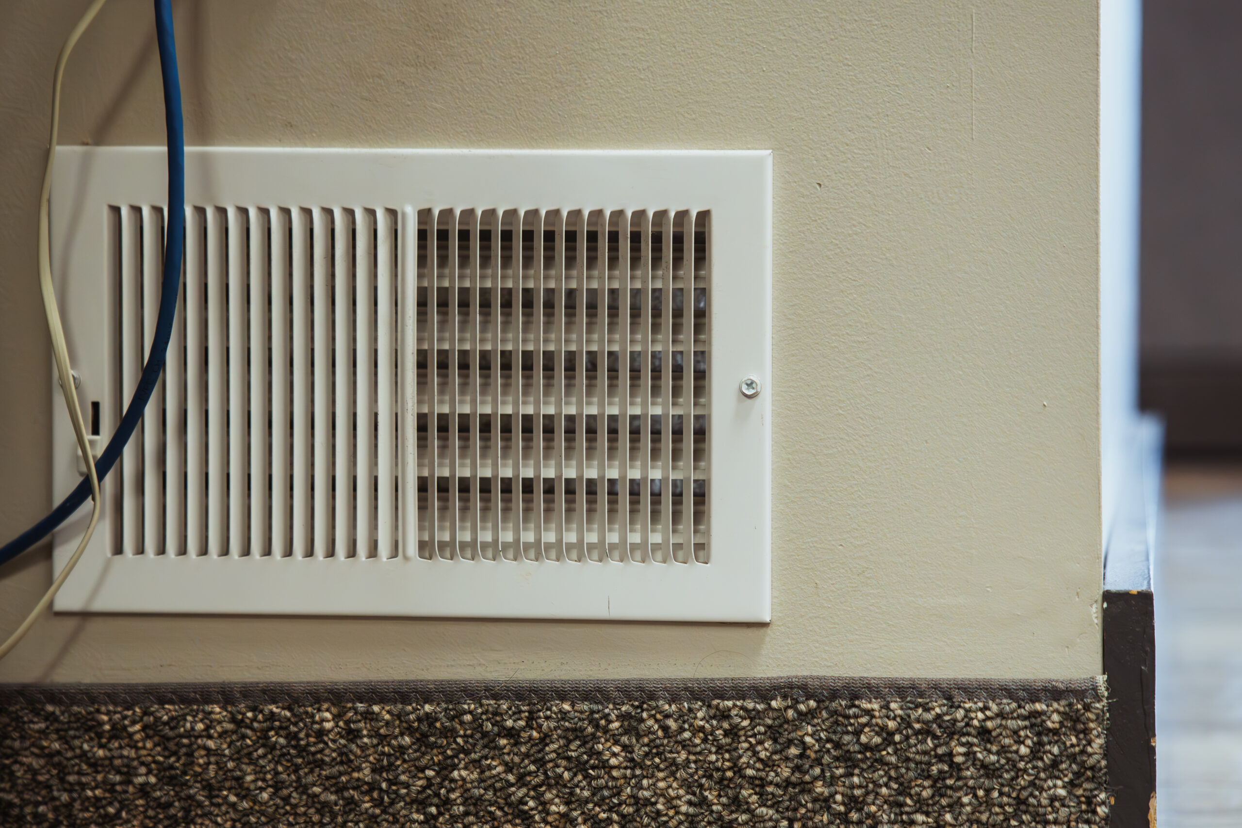 open supply air vent, mounted on a wall